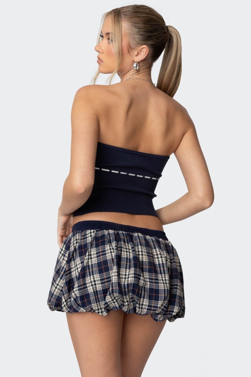 Edikted Elsie Knitted Tie Tube Knitted Tops Navy | USA BC763346A0