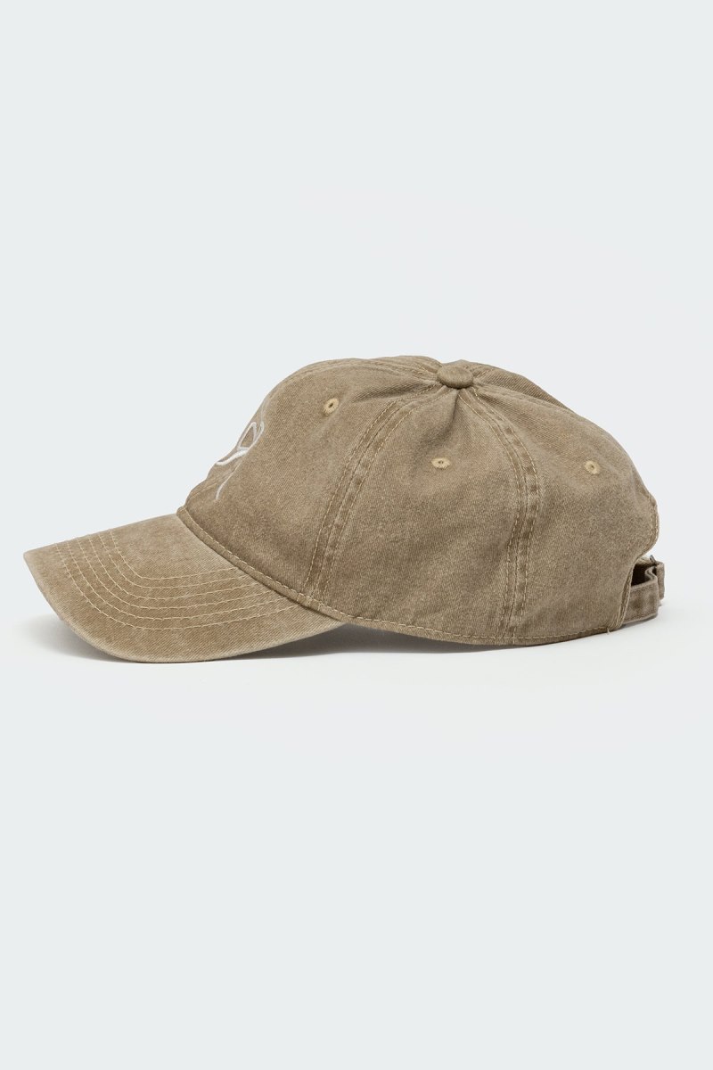 Edikted Embroidered Bow Washed Baseball Hats Black | USA AT180958V3