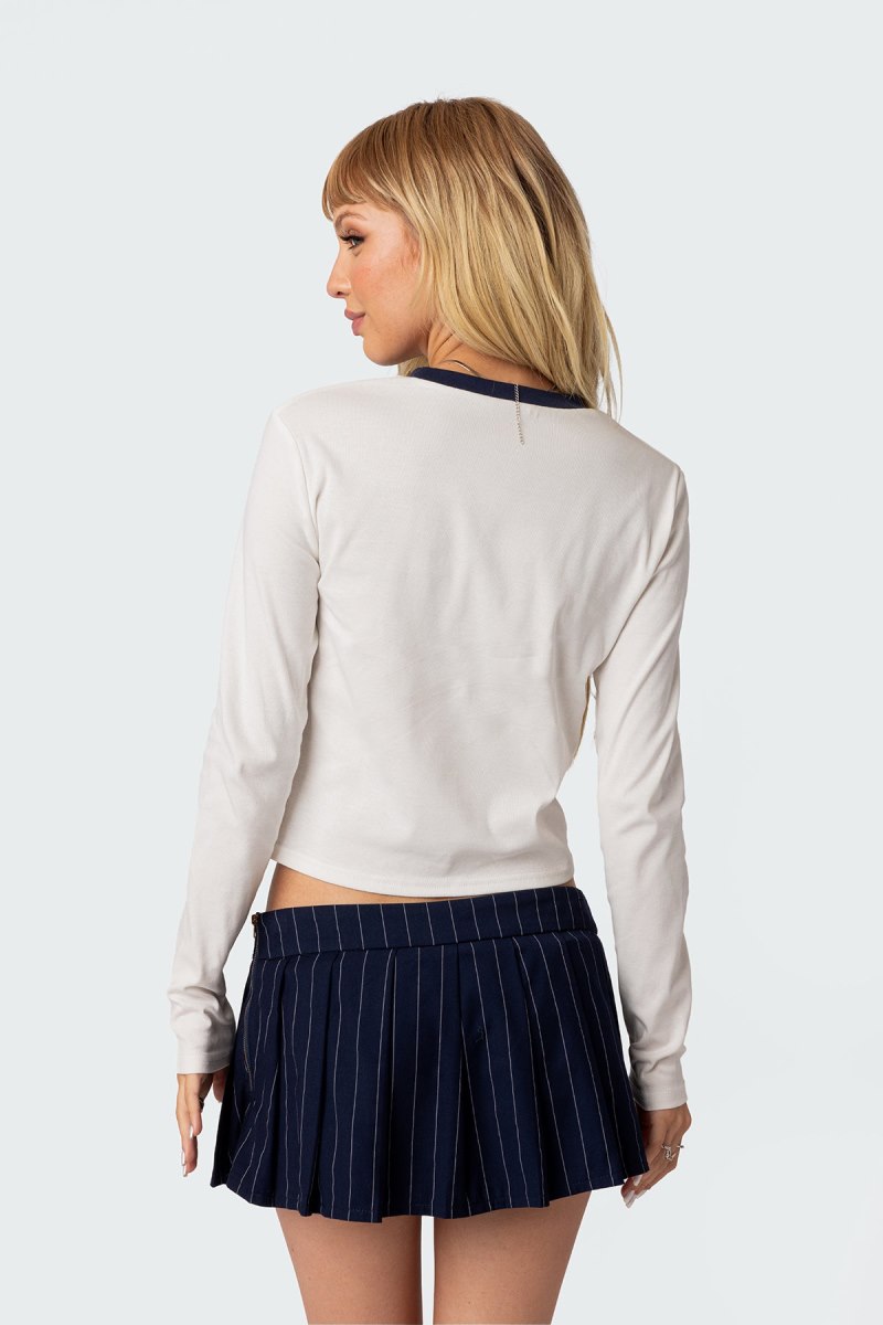 Edikted Embroidered Sacramento T-Shirt Graphic Tops White | USA NE955485T7