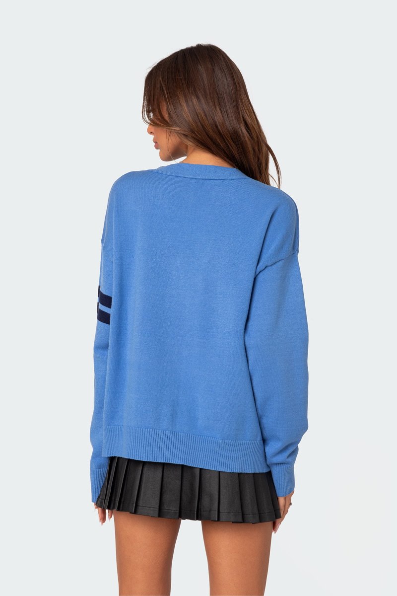 Edikted Emmett Oversized Cardigan Long Sleeve Tops Blue | USA GL654865O6