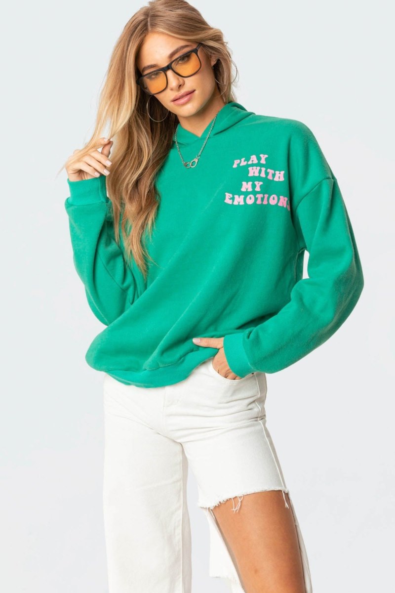 Edikted Emotions Hoodie Green | USA EP656195A6
