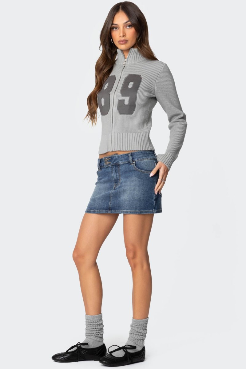 Edikted Eryn Denim Mini Skirts Black Washed | USA XL699419W3