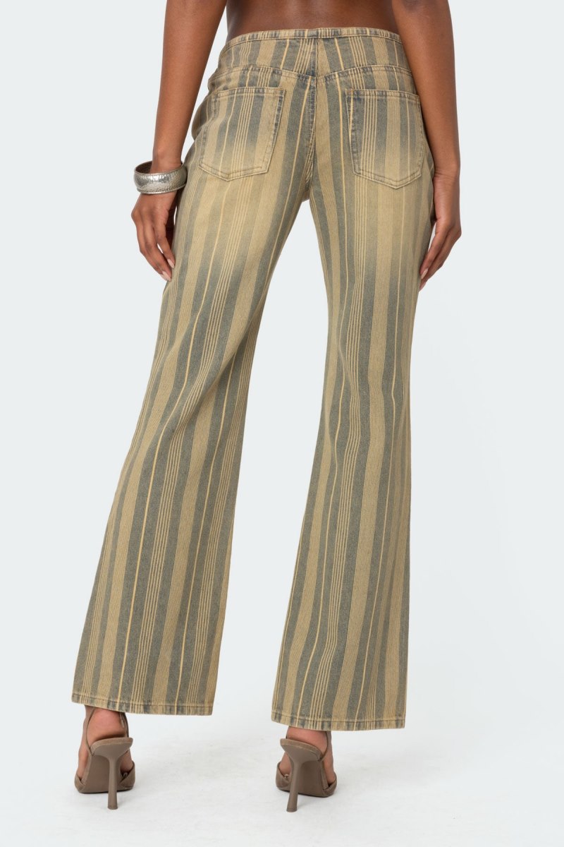 Edikted Eternity Pinstripe Flare Jeans Mix | USA ID386348B3