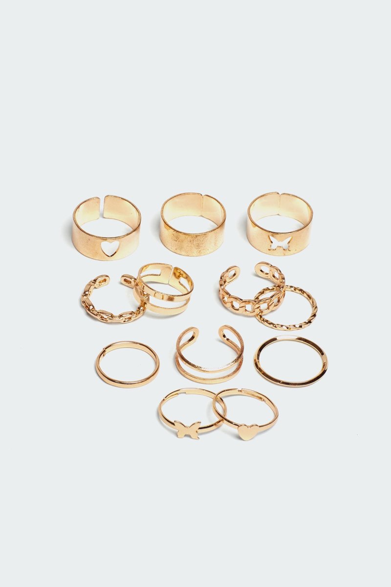 Edikted Everyday Pack Rings Gold | USA HH345644P1