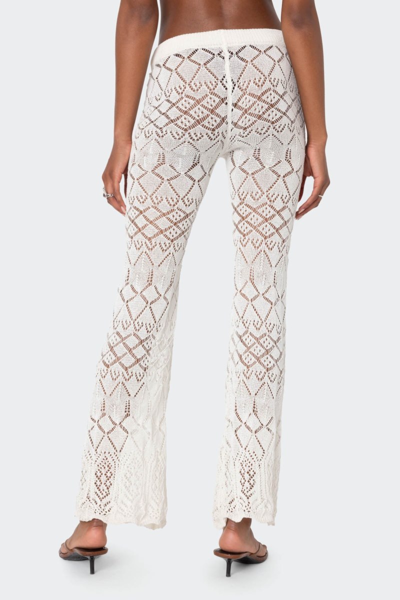 Edikted Fable Crochet Pants Cream | USA ND642164V7
