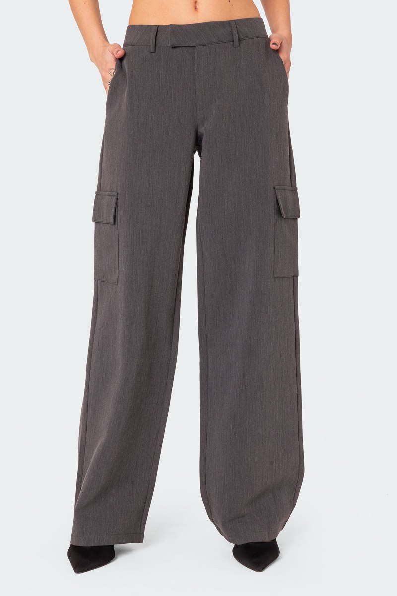 Edikted Faith Relaxed Trousers Pants Dark Gray | USA MB690789X8