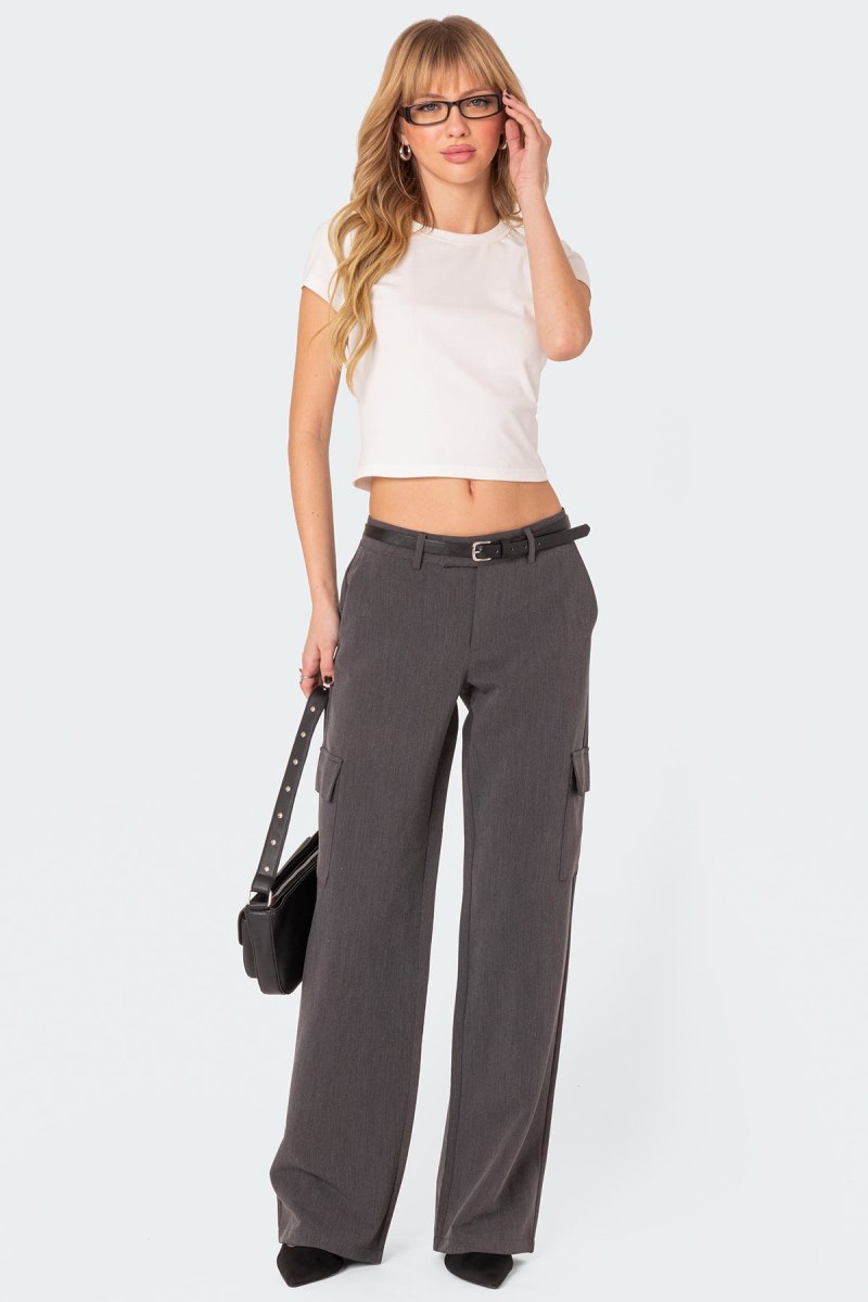 Edikted Faith Relaxed Trousers Pants Dark Gray | USA MB690789X8