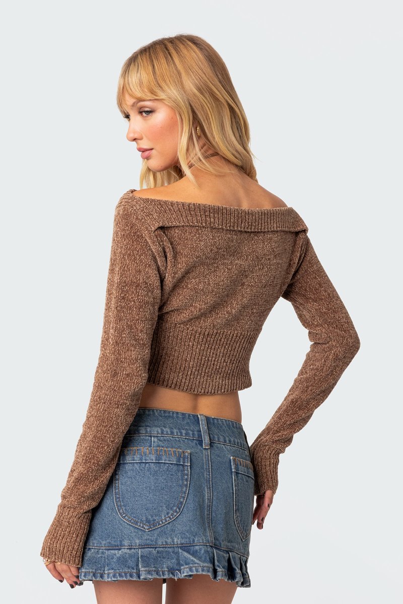 Edikted Farrah Knit Crop Tops Black | USA LZ938243X2