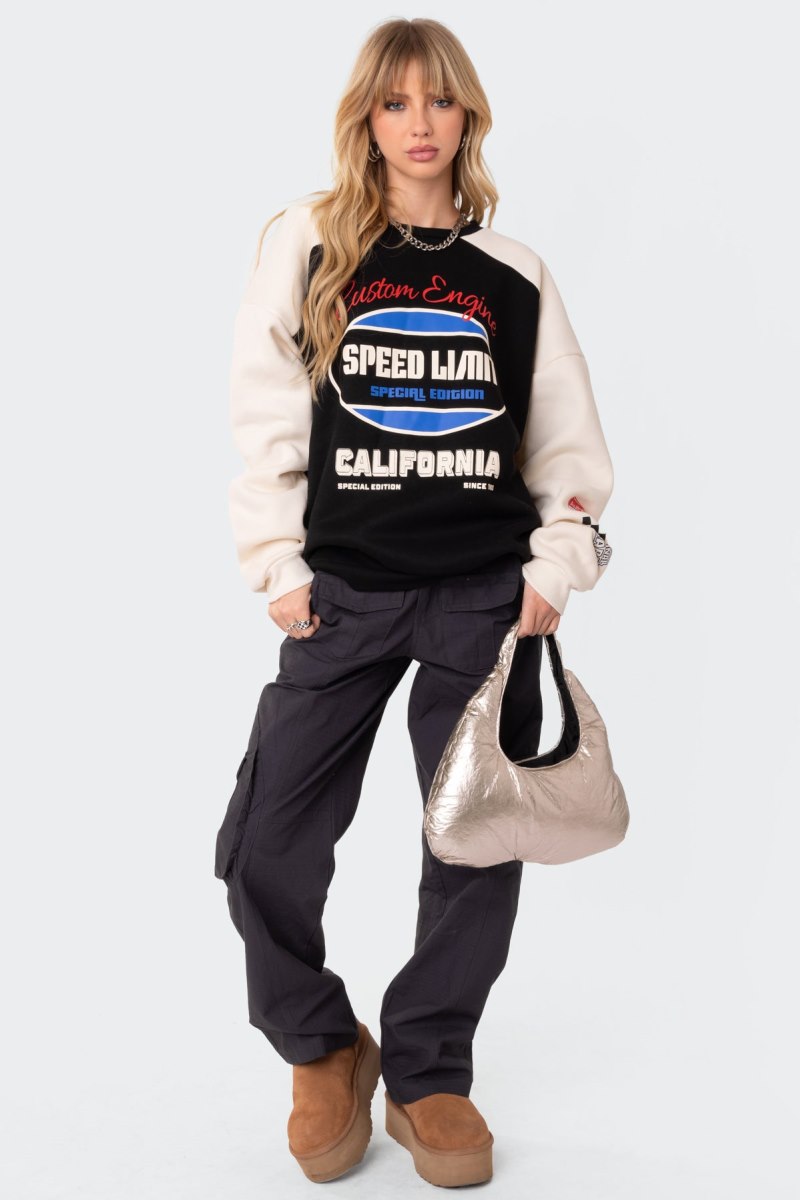 Edikted Fast Track Sweatshirts Black | USA ZV702800K9