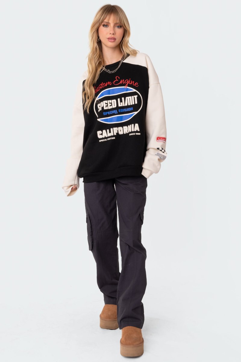 Edikted Fast Track Sweatshirts Black | USA ZV702800K9