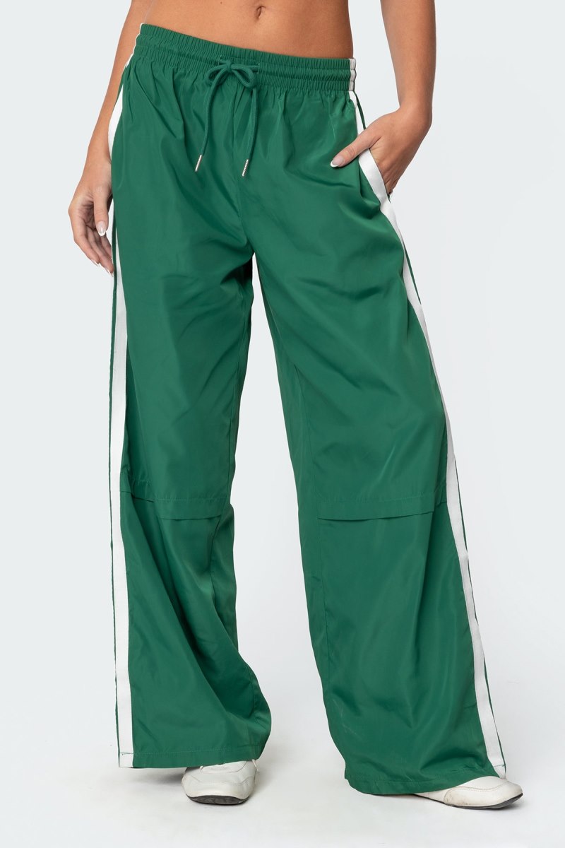 Edikted Fauna Nylon Track Pants Black | USA OJ368896O9