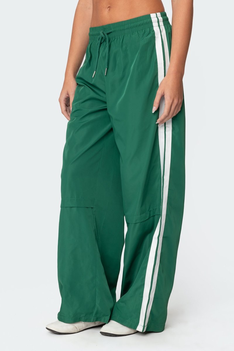 Edikted Fauna Nylon Track Pants Black | USA OJ368896O9