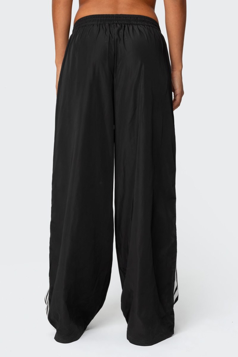Edikted Fauna Nylon Track Pants Black | USA ZZ603140I5