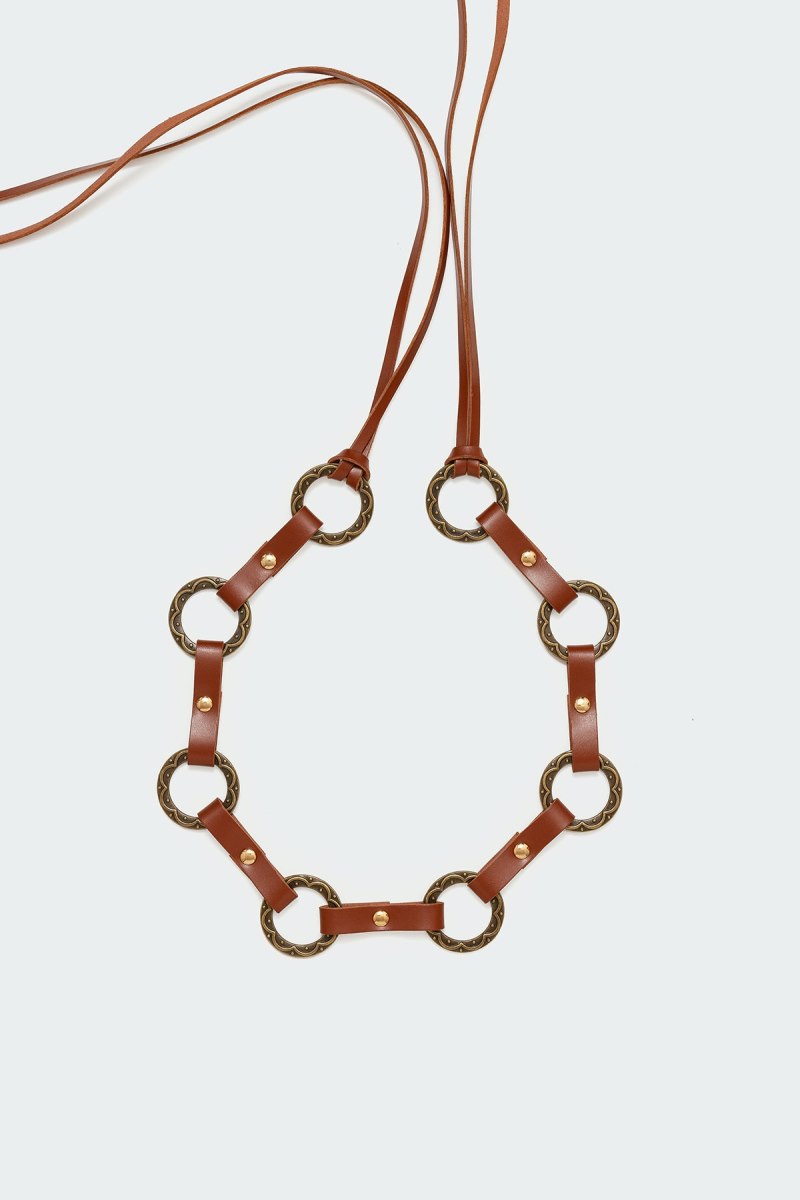 Edikted Faux Leather & Rings Belts Brown | USA UM671257R1