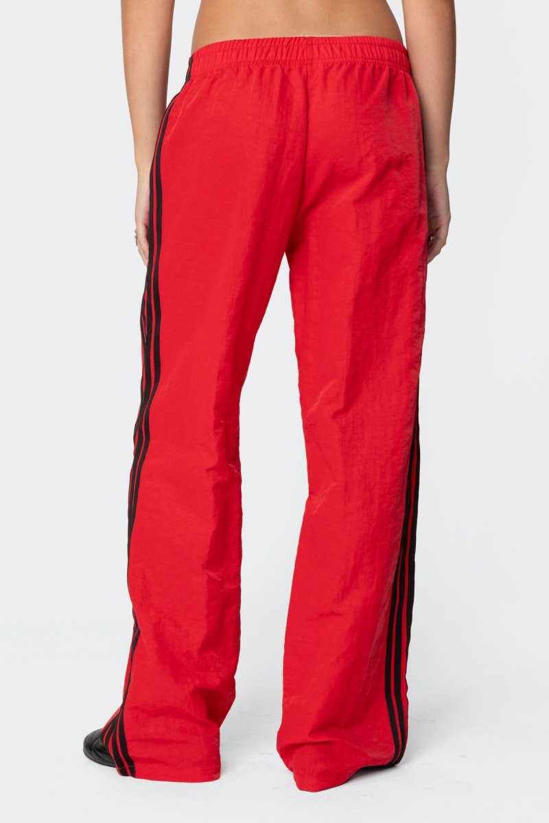 Edikted Felicity Nylon Track Pants Red | USA PD562276Y1