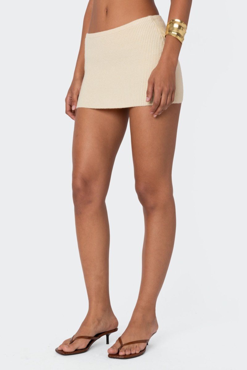 Edikted Fiona Knit Mini Skirts Yellow | USA OI587238O8