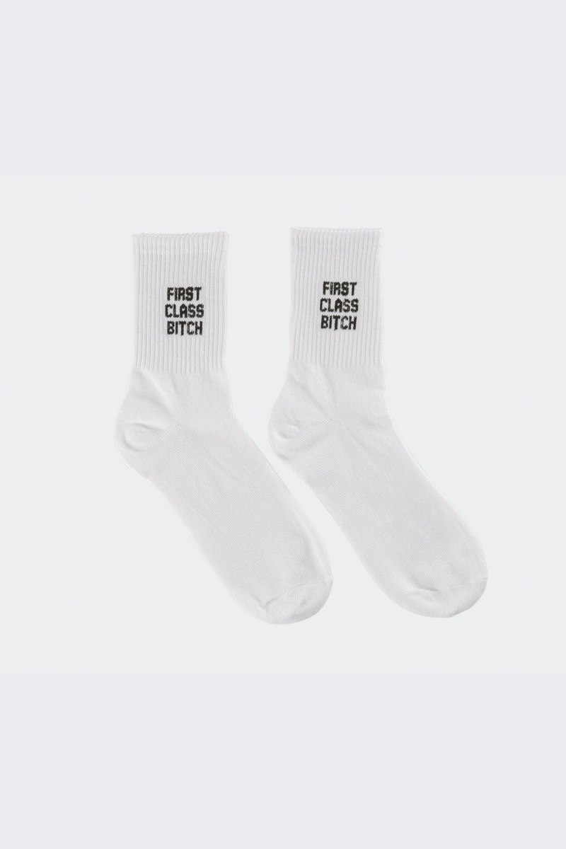 Edikted First Class Socks White | USA BR999159W6