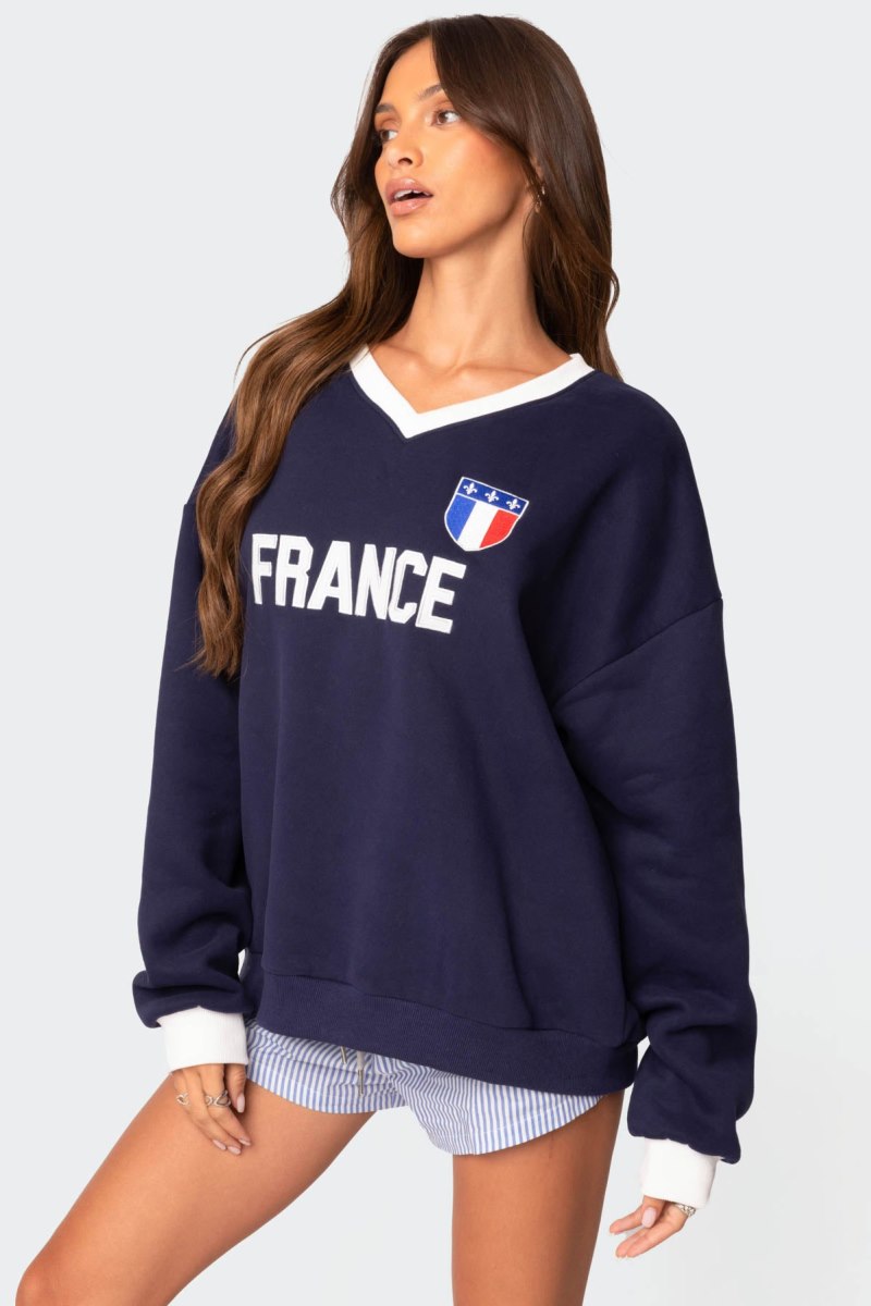 Edikted France Oversized Sweatshirts Blue | USA XA064456S4