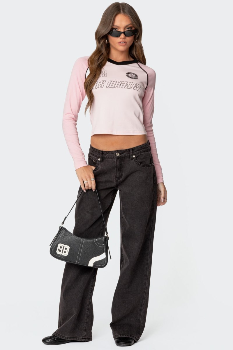 Edikted Game On Long Sleeve Tops Pink | USA IB335403T5