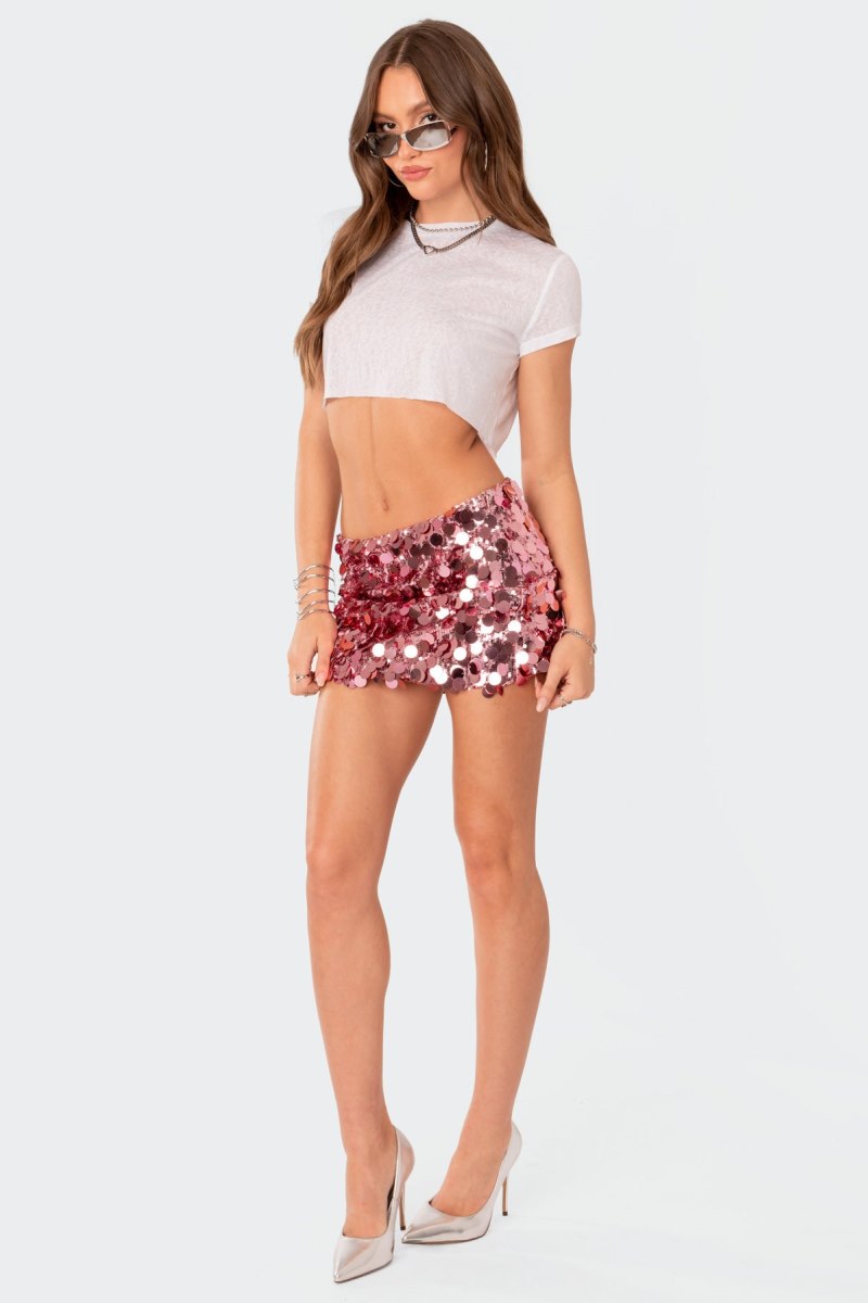 Edikted Gemini Cropped T Shirt Crop Tops White | USA OL886728B2