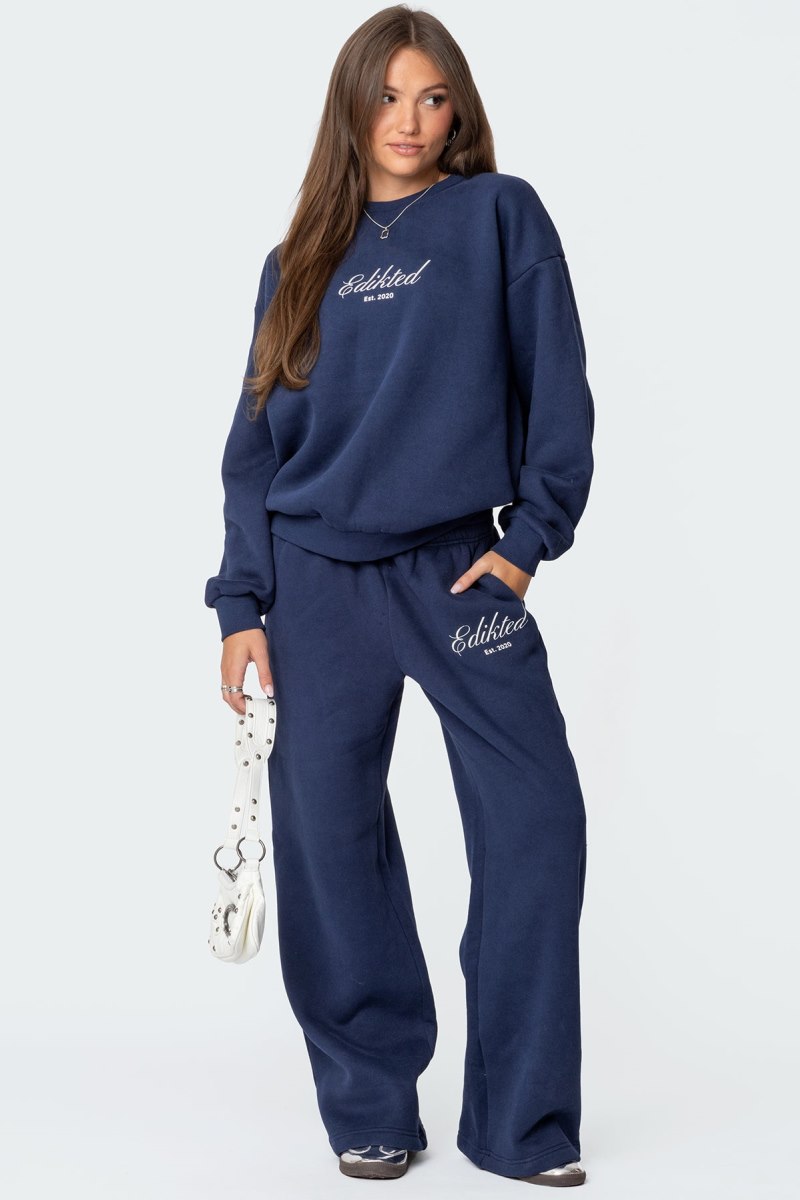 Edikted Get Edikted Sweatshirts Navy | USA BN533393J5