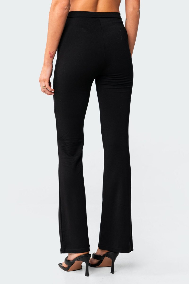 Edikted Gina Gathered V-Cut Pants Black | USA ZP558915X8
