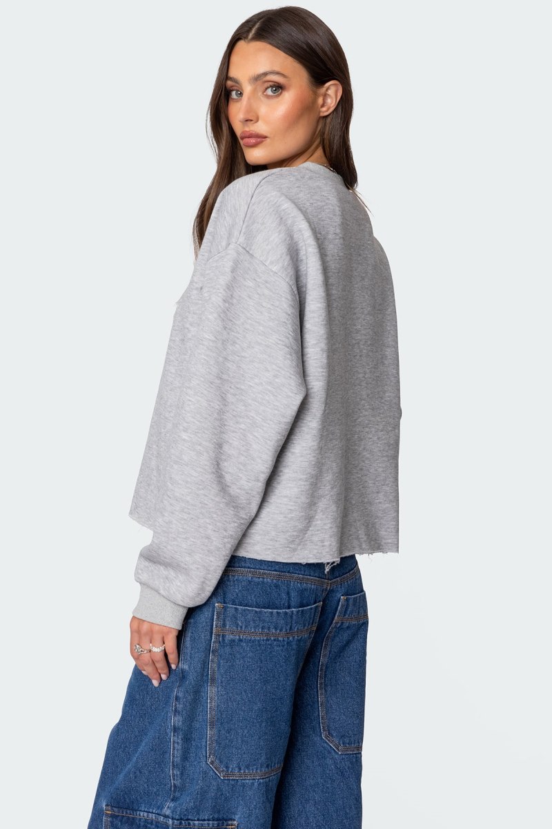 Edikted Gingham Star Sweatshirts Gray Melange | USA GU128092N6