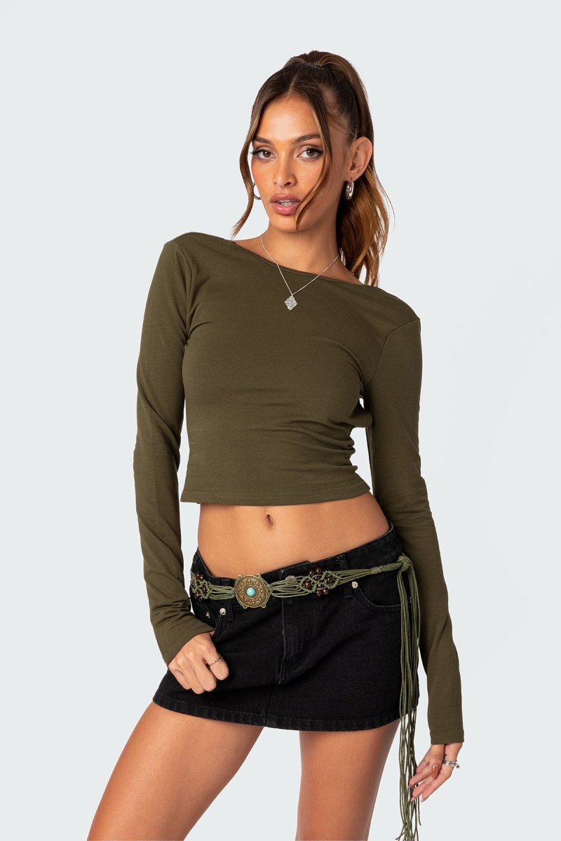 Edikted Haven Open Back T Shirts Black | USA PF740304D3