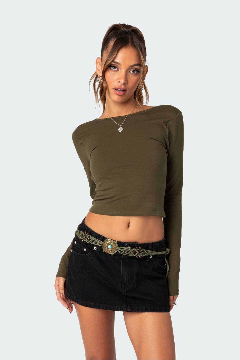 Edikted Haven Open Back T Shirts Black | USA PF740304D3