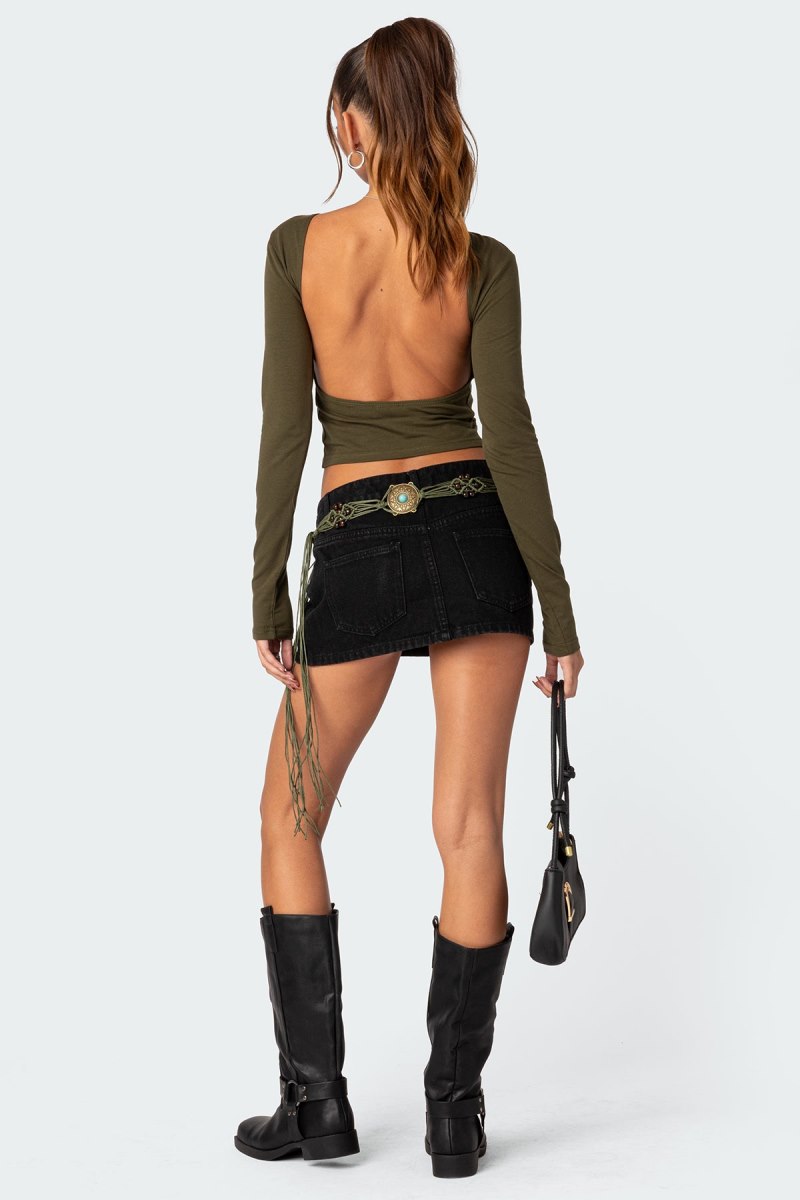Edikted Haven Open Back T Shirts Black | USA PF740304D3