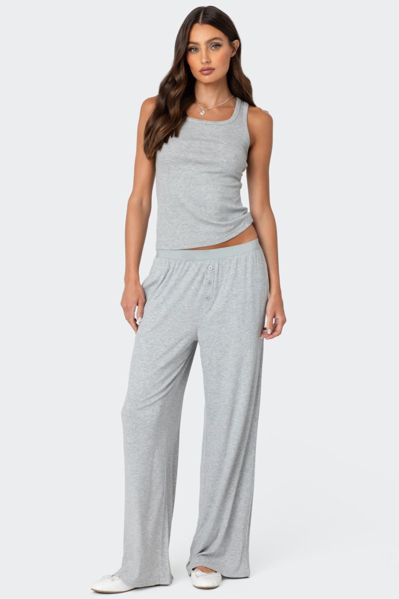 Edikted Heather Lounge Pants Gray Melange | USA RH888668C0