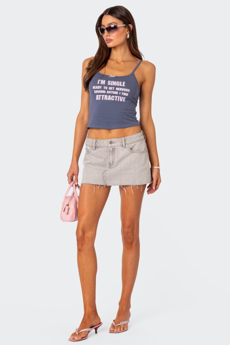 Edikted I'M Single Tank Graphic Tops Black | USA PB067216G3