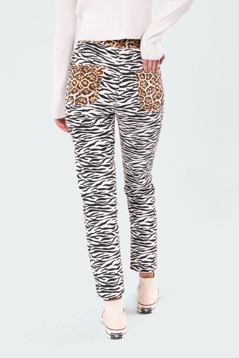 Edikted In The Wild Mom Jeans Zebra | USA PH765666H2