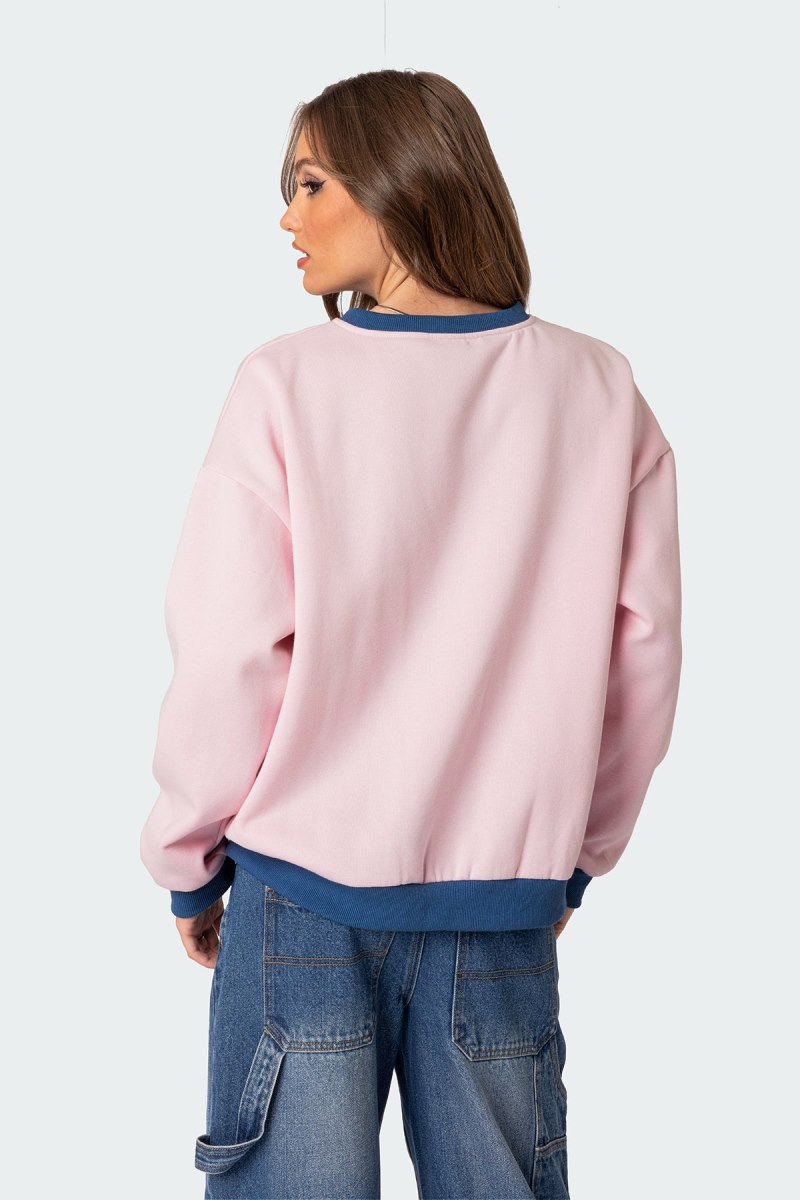 Edikted Italy Oversized Sweatshirt Long Sleeve Tops Blue | USA AL882328N3