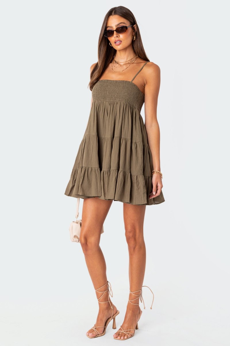 Edikted Ivory Oversized Mini Dress Olive | USA FS312351F6