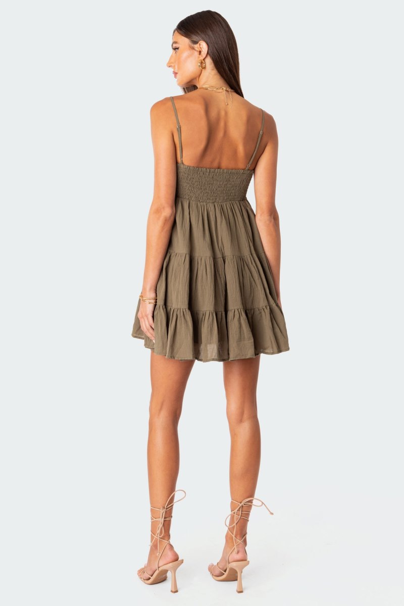 Edikted Ivory Oversized Mini Dress Olive | USA FS312351F6