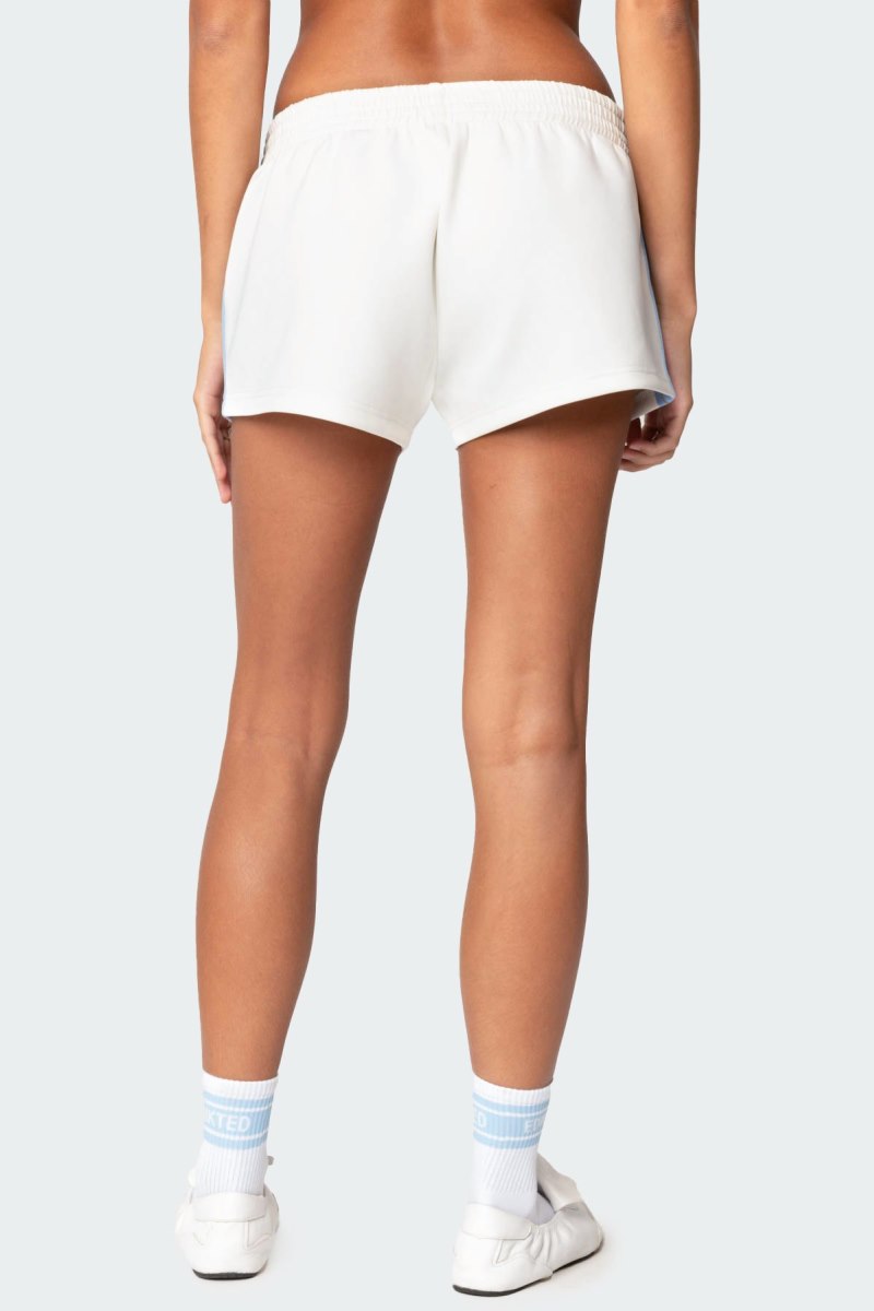 Edikted Izzie Side Stripe Shorts Cream | USA KI353305C2