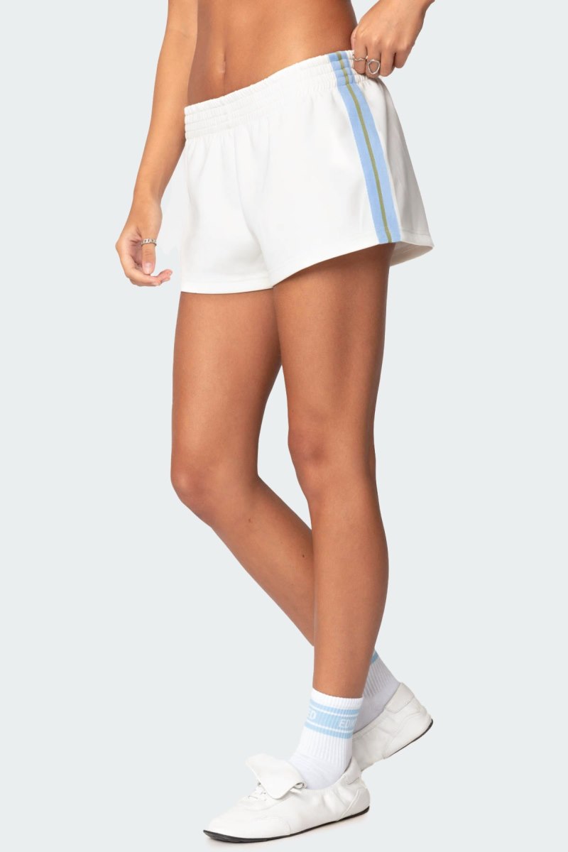 Edikted Izzie Side Stripe Shorts Cream | USA KI353305C2