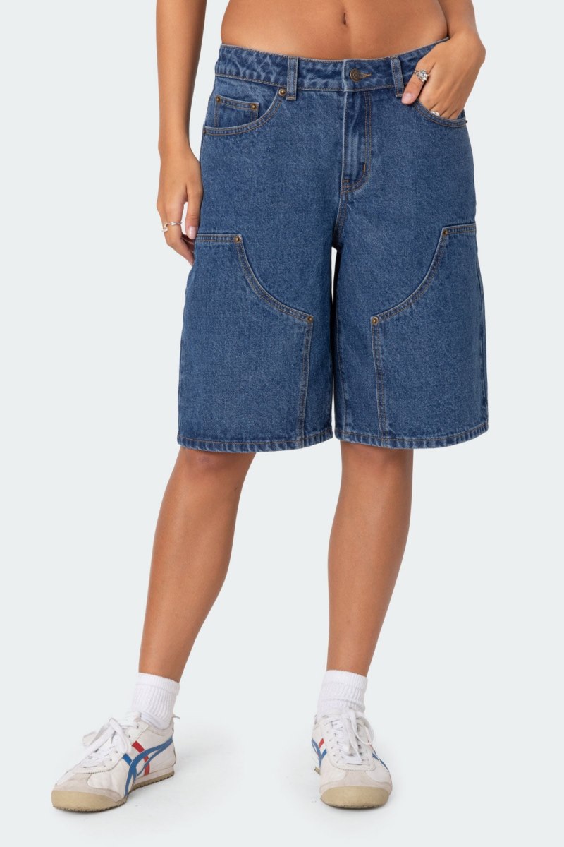 Edikted Jacqui Low Rise Denim Bermuda Shorts Black | USA FW799509L4