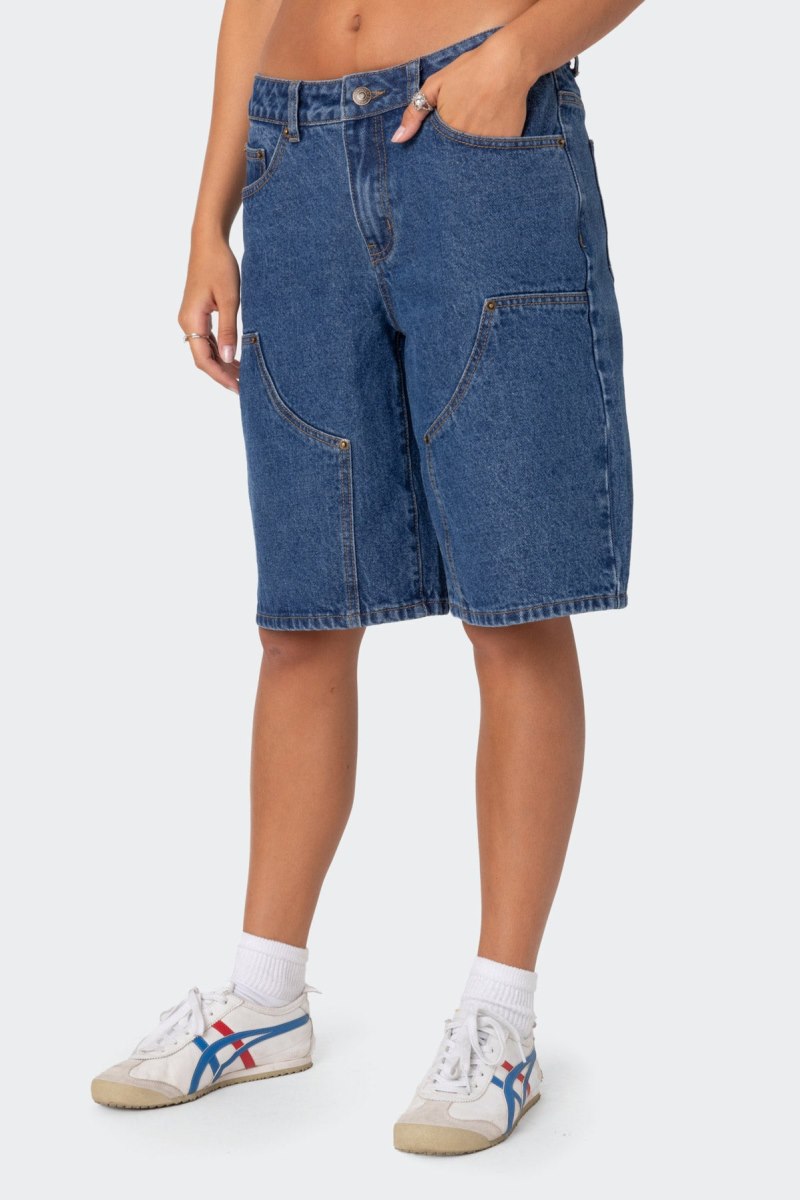 Edikted Jacqui Low Rise Denim Bermuda Shorts Black | USA FW799509L4