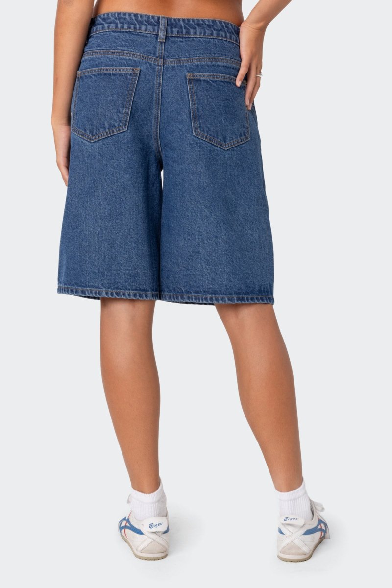 Edikted Jacqui Low Rise Denim Bermuda Shorts Black | USA FW799509L4
