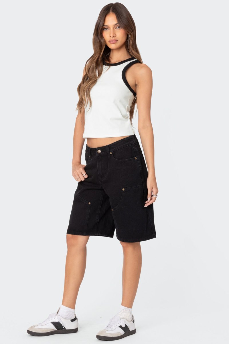 Edikted Jacqui Low Rise Denim Bermuda Shorts Black | USA FG971627M8