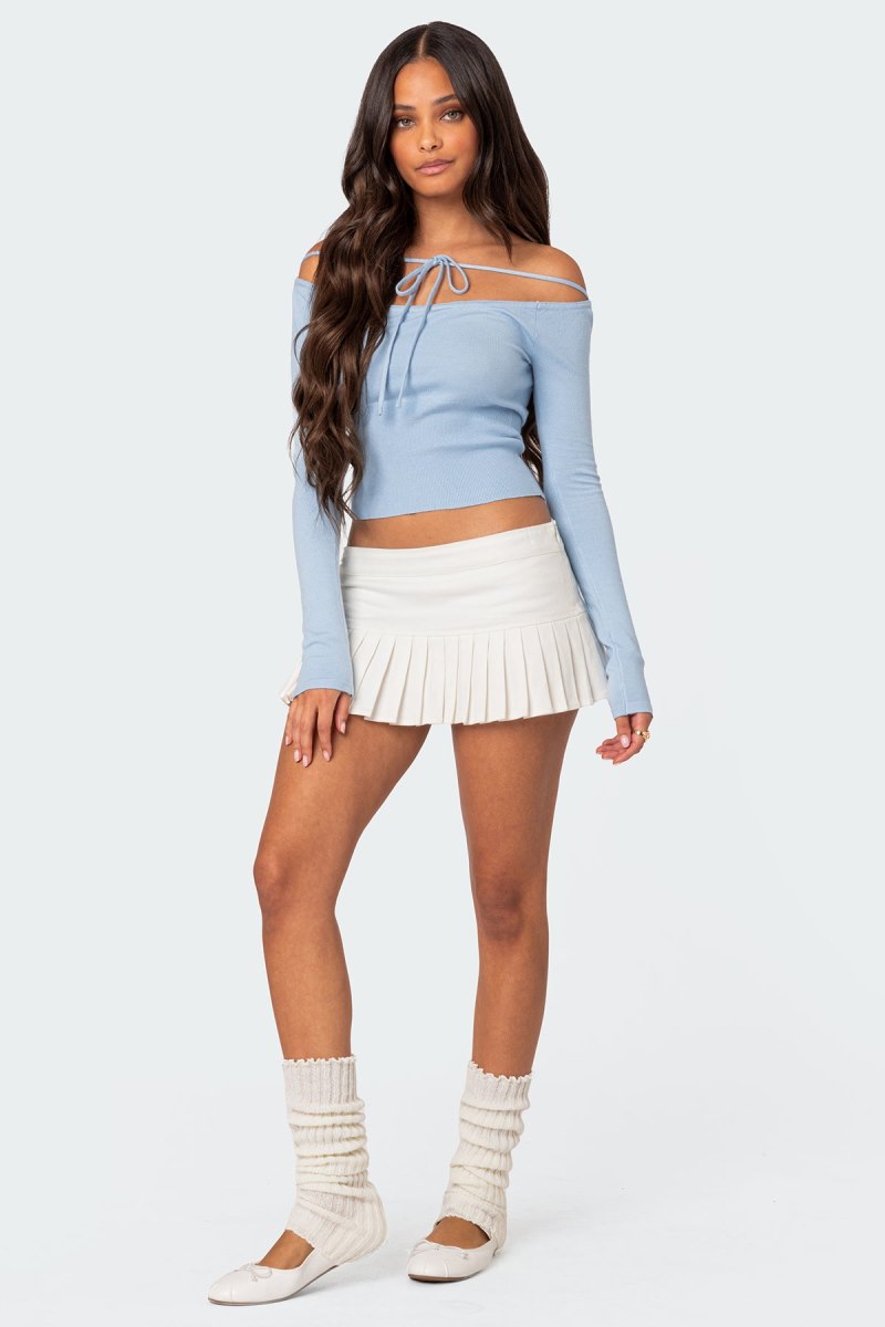 Edikted Jane Tie Front Knitted Tops Gray | USA SB901560H4