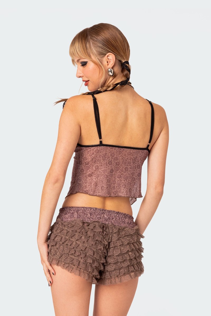 Edikted Janis Floral Ruffled Tank Top Mix | USA OJ468186R1