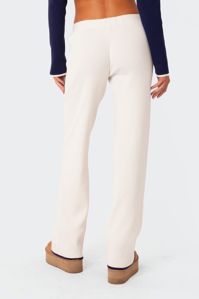 Edikted Jax Low Rise Knitted Pants White | USA JV034833N1