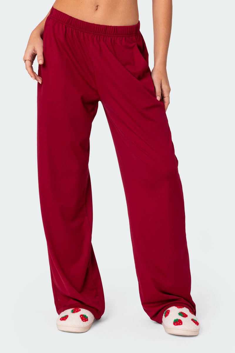 Edikted Jayla Slouchy Pants Burgundy | USA AG878177R9
