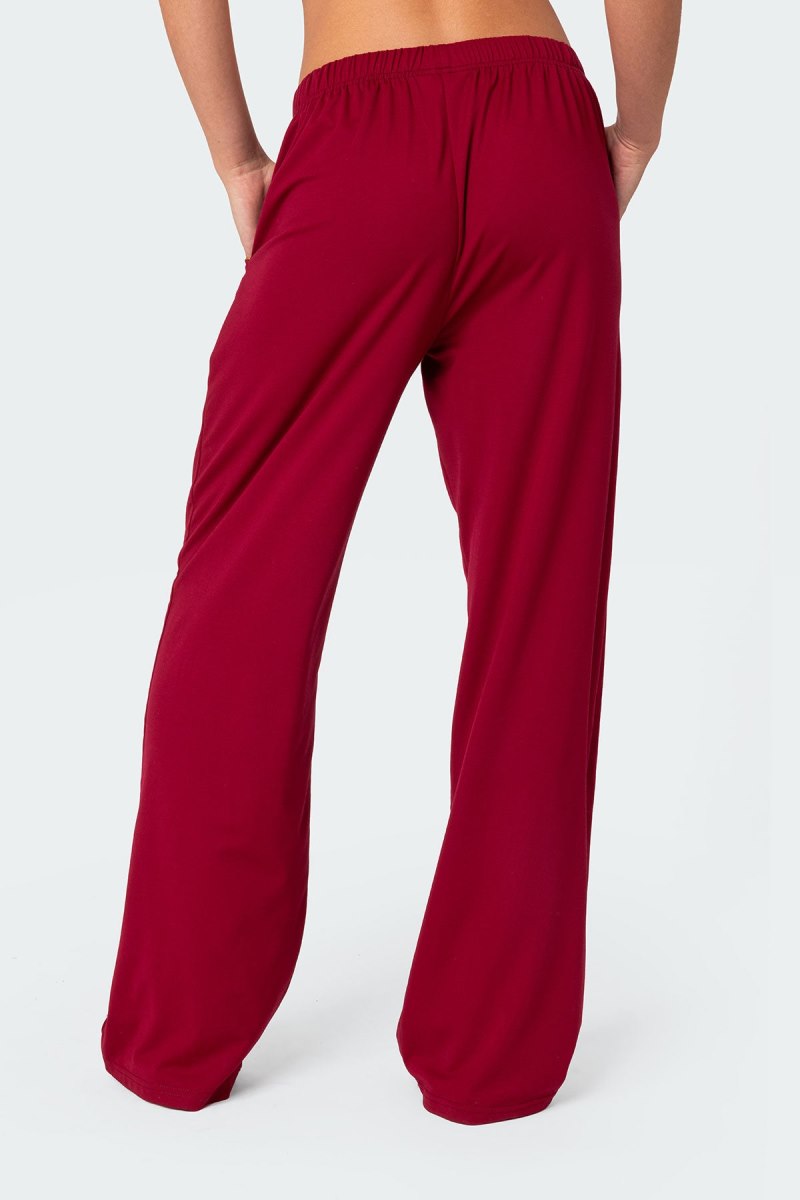 Edikted Jayla Slouchy Pants Burgundy | USA AG878177R9