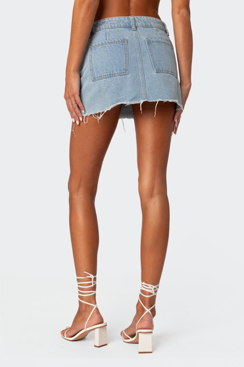 Edikted Jessie Denim Mini Skirts Black Washed | USA JQ248444A3