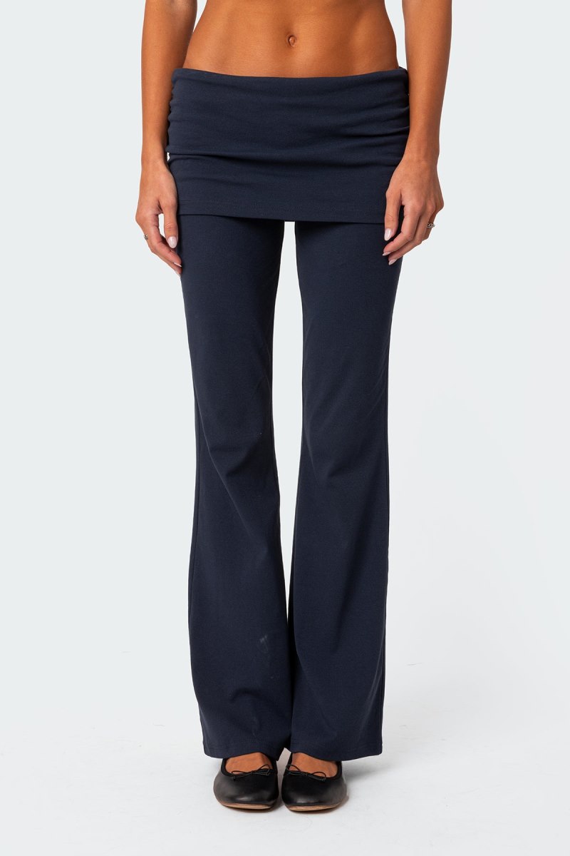 Edikted Kadence Mini Skirt Flared Pants Navy | USA JA126532R4