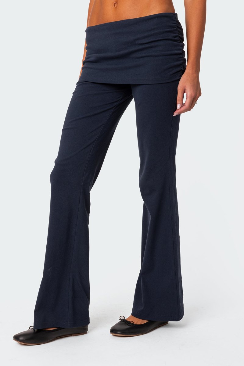 Edikted Kadence Mini Skirt Flared Pants Navy | USA JA126532R4
